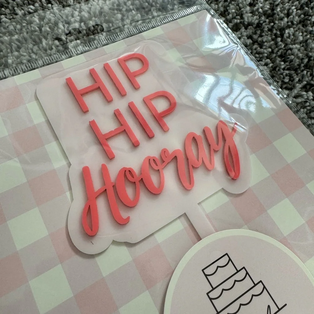 Hip Hip Hooray Cake Topper